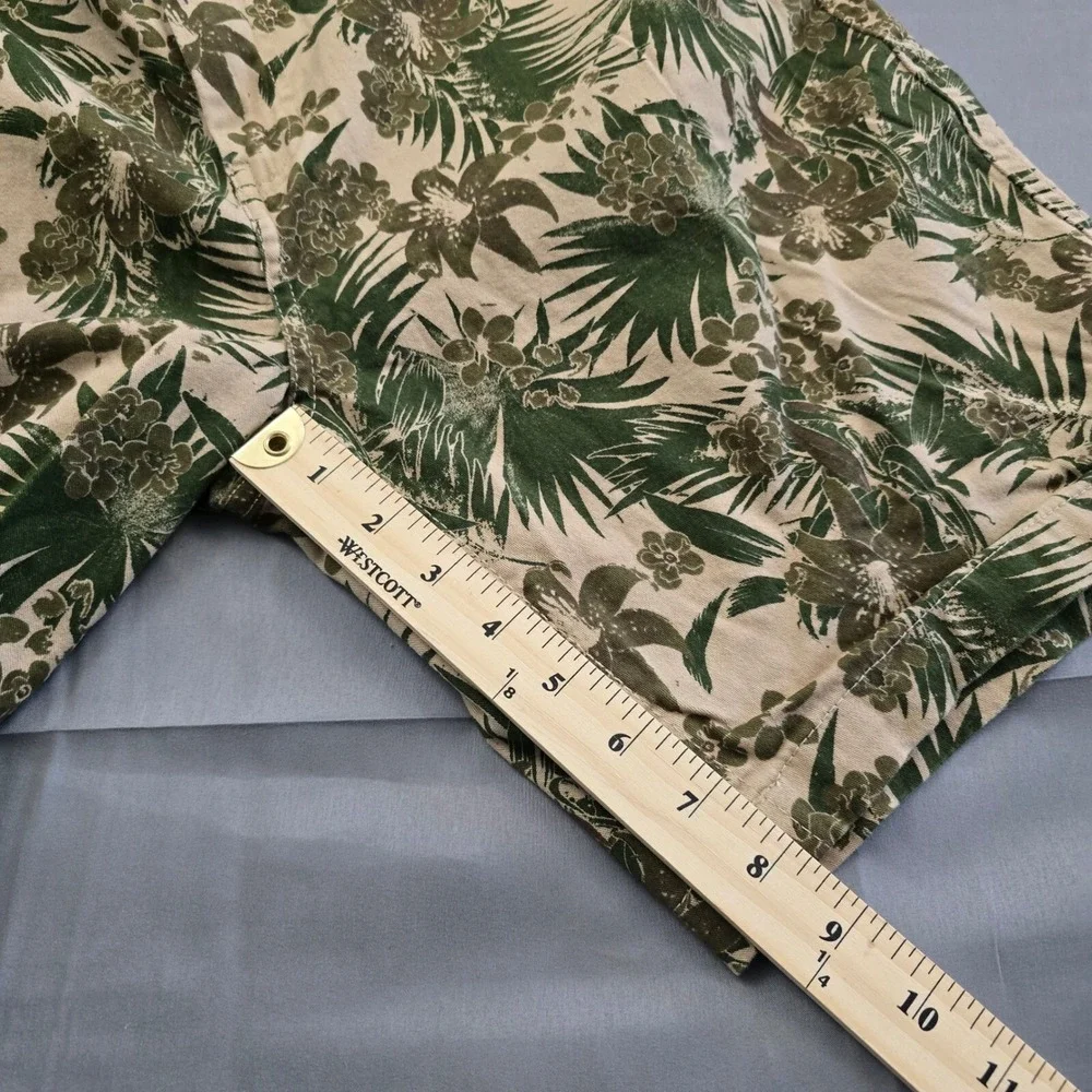 C&C California Floral Shorts Men 34 Tan Tropical Stretch Drawstring Pocket